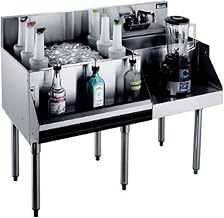 Krowne Metal KR18-W48L-10 Royal 1800 Series Underbar Ice Bin/Cocktail Station & Blender Station 48"W x 24"D w/ 30"W Built-In 10 Circuit Cold Plate Ice Bin on Left