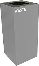 Witt Industries 32GC03-SL Steel 32-Gallon Geo Cube Recycling Container, Square Opening, Legend "Waste", Square, 15" Width x 15" Depth x 32" Height, Slate