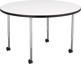 Learniture Structure Series Mobile Round Collaborative Adjustable Height Table