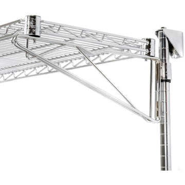 Additional Level for Wall Mount Wire Shelf by Nexel – 24"L x 54"W x 14"H, Alloy Steel, Chrome, Model 798096