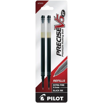 77273 Refill for Precise V5 RT Rolling Ball by PILOT – 1 - Pack, Black, Pack of 2, Model PIL77273