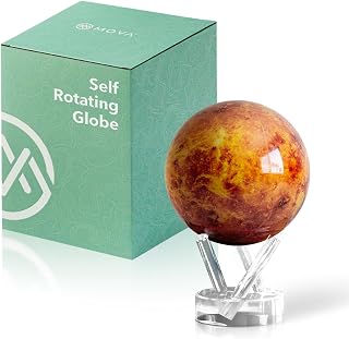 MOVA Self Rotating Globe, Venus Classic (4.5") | solar powered globe, no batteries or cords, gift for astronomy lovers, premium kinetic display, space desk decor