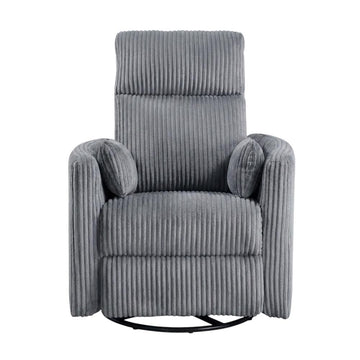 Corduroy Swivel Glider Recliner with Rocking Motion by Starlight Canyon Home – Corduroy, Grey
