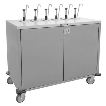 EZ SERVE Condiment Cart 33"W x 27-1/2"D x 48-1/2"H (4) manual pu by Lakeside – Metallic, Model 70221