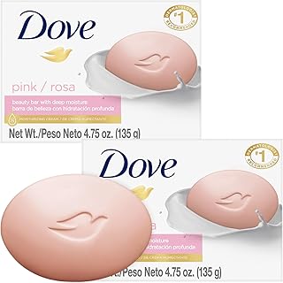 Dove Soap, Pink Beauty Bar 2-Pack – 3-in-1 Moisturizing Face, Body & Hand Soap, 4.75 Oz Ea