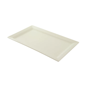 Whittier 17.75" x 10.625" Rectangular Platter by 10 Strawberry Street – 17" x 11", Porcelain, White, Model WTR-17-11REC