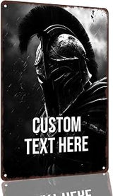 Spartan Warrior Black and White 8 x 12 Inch Aluminum Wall Decor