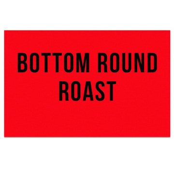East West Bottom Round Roast Die-Cut Greaseproof Printed Label Dayglo Red with Black Print by EastWest – Dayglo Red With Black Print, Pack of 1000