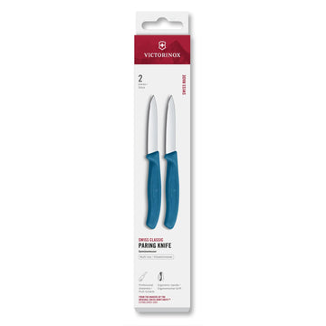 Swiss Classic 2 Piece 3 Inch Straight Edge Paring Knife Set - Blue by Victorinox – 3.2", Stainless Steel, Blue, Model 6.7602.2C1
