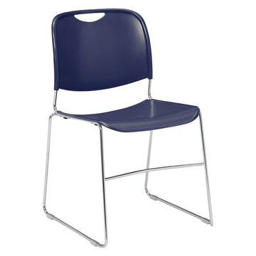 Plastic Stack Chair by Global Industrial – Plastic, Navy, Pack of 4, Model INT-8505
