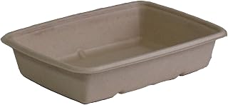 Sabert Pulp 30 oz Medium Rectangular Container, Certified Compostable, Recyclable, Microwaveable, Reheatable, Disposable, Durable, 300 Count