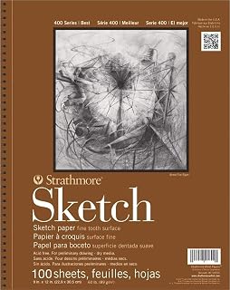 Strathmore 400 Series Sketch Pad, 9x12 inch, 100 Sheets - Artist Sketchbook for Drawing, Illustration, Art Class Students