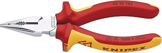KNIPEX Needle-Nose Combination Pliers chrome-plated, insulated with multi-component grips, VDE-tested 145 mm 08 26 145