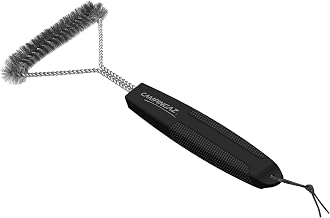 Camping GAZ CAMPINGAZ Triangle Grill Brush, Stainless Steel, Grill Accessories Barbecue Brush, Cleaning Brush, Extra Long Steel Handle Cleaning Brush, Black/Silver, 32 x 17 x 3 cm