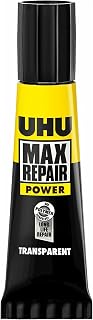 UHU Max Repair Power Adhesive (0.28 oz): Clear Strong Flexible Glue for Indoor & Outdoor Repairs, Heavy Duty All-Purpose Adhesive, Waterproof, Dishwasher-Safe, Gap Filling, Temperature & UV Resistant