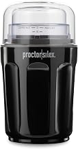 Proctor Silex Sound Shield Electric Coffee Grinder for Quiet Grinding, Stainless Steel Blades, Beans, Spices and More, 12 Cups, Black (80402)