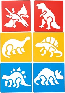 Colorations Washable Plastic Dinosaur Stencils - Set of 6