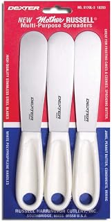 Dexter Russell S170L-3 Basics 18293 Mother Russell Spreaders, 8" Overall Length with 4-1/2" Stainless Steel Blade and Durable Polypropylene Handle, Condiment and Butter Spreaders, Set of 3