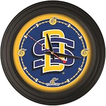 Holland Bar Stool ClkNL15BKSDakSt 15 in. South Dakota State University Logo Traditional Wall Clock - Black