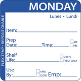 Monday Labels Blue Flex-Temp Repositional Blue - 2" Square by HUBERT – 2 inch, Paper, White, Pack of 500, Model 14930