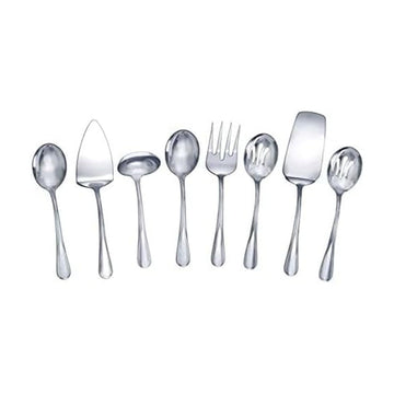 Gourmet Basics by Mikasa Kaylee Serving Set, 8 Piece, Stainless Steel