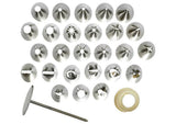 FortheChef Stainless Steel 26 Tip Cake Decorating Set by Winco – stainless steel, Silver, Model CDT-26