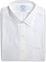 Brooks Brothers Mens Regular Fit Point Collar Supima Cotton Dress Shirt, (16" Neck, 33" Sleeves, 202713 White)