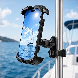 Yjsfgazjg Marine Phone Holder for Nautique G23 Paragon 2020-2026 | 360° Adjustable Boat Phone Mount with 2.17 in Clamp, Fits 4.7-7.0 in Phones, Secure Grip