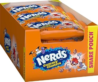 Gummy Clusters Spooky Halloween Candy, Trick or Treat, 3 oz, 12 Ct | Chewy rope with crunchy Nerds, spooky, Halloween, trick-or-treat packs, individually wrapped, sharing