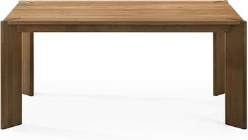 Limari Home Edelman Collection Modern Dining Room Dining Table, Walnut Wood