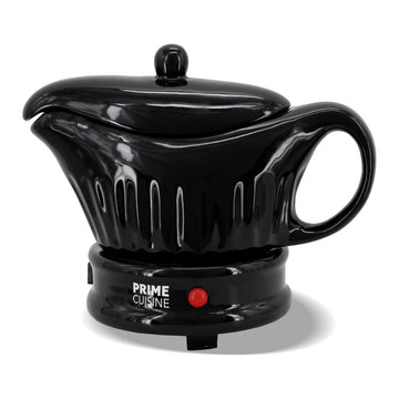 Prime Cuisine Electric Gravy Boat Warmer, 17 Ounces, Black