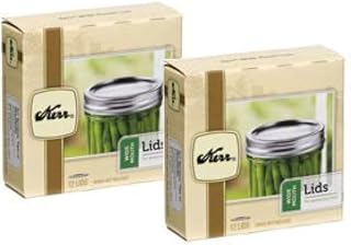 Kerr Mason Jar Lids. Wide Mouth, 12 Pack (Bands not Included) (Pack of 2)