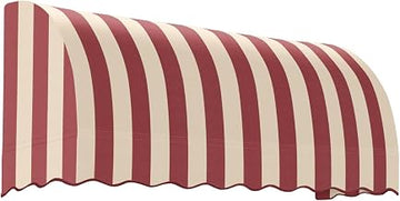 Awntech 6' Savannah (76.5"-44"-36") Waterfall Closed-Sides Awning, Burgundy/Tan Stripe