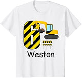 Kids Boys Construction 6th Birthday Weston 6 Years Old Party T-Shirt
