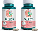 NEURIVA Original Brain Supplement for Memory, Focus & Concentration + Learning & Accuracy with Clinically Tested Nootropics Phosphatidylserine and Neurofactor, Caffeine Free, 30 Capsules (2 Pack)