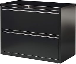 Hirsh Industries Lateral File Cabinet, 2 Letter/Legal/A4-Size File Drawers, Black, 36 x 18.62 x 28