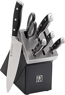HENCKELS x Emeril, Nola Self Sharpening 7-Pc Knife Set, German Engineered | Automatically Sharpens Knives When Stored in The Knife Block. Dishwasher Safe, Comfortable Handle, Effortless Cutting.