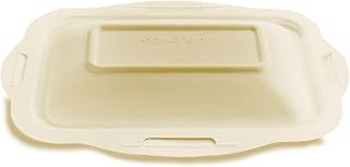 Vegware Compostable Size 3 To Go Container Lids, Case of 600, Molded Fiber, Nourish, No-Added PFAS Reuseable, Bagasse, Suitable for Hot or Cold Food, Meal Prep Food Storage, Choice of Size 3 Bases