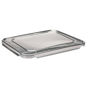 Pactiv Y101230 1/2-Size Steam-Pan Lids – 1.13" Length, 0.78" Width, 1.6" Height, Aluminum (Pack of 100)
