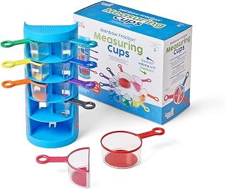 hand2mind Rainbow Fraction Measuring Cups, Set of 9, Ages 3+