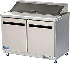 Arctic Air AMT48R 48.25 Inch 2-Door Mega Top Refrigerated Sandwich/Salad Prep Table With Refrigerated Base, 115v
