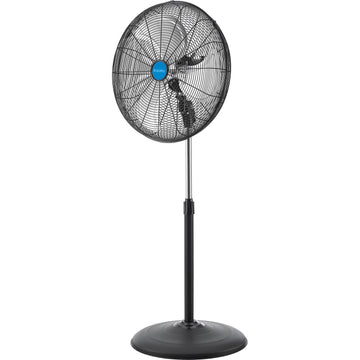 20" Industrial Pedestal Oscillating Fan by Global Industrial – Metal, Black / Silver, Model 293128