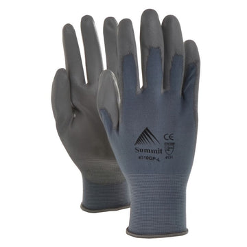 GripTech Grey Knit Work Gloves with Polyurethane Coating - Large by SUMMIT GLOVE INCORPORATED – Large, Knit, Grey, Pack of 24, Model 310GP-L