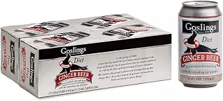 Goslings Diet Ginger Beer Cans of 12 fl oz Each | Ginger Beer Sugar Free For Moscow Mule And Mixers For Alcoholic Drinks (24)