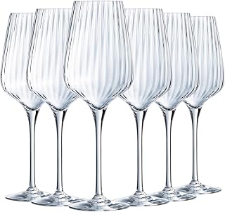 Chef & Sommelier Symétrie Wine Glasses 45 cl Set of 6 | Sturdy clear glass, glass cups with foot, dishwasher safe, made in France