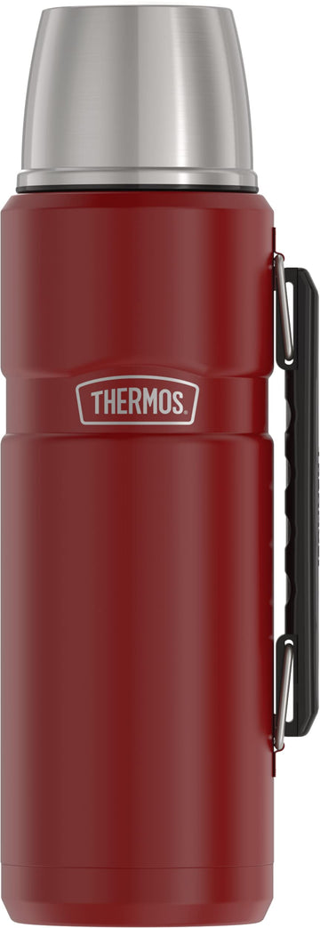 Stainless King Vacuum-Insulated Beverage Bottle by THERMOS – 40 Ounces, Stainless Steel, Rustic Red, Model SK2010MR4