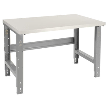 Adjustable Height Workbench C-Channel Leg by Global Industrial – 30"L x 48"W x 4"H, Steel, Gray, Model 601419