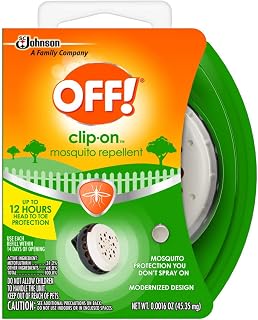 OFF! Clip-On Mosquito Repellent, Clip-On Fan Unit and 1 Repellent Refill, Attaches to Belt, Waistband, or Purse
