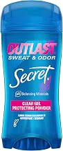 Secret Antiperspirant Deodorant for Women, Protecting Powder Scent, Clear Gel, Outlast Xtend, 2.6 Oz (Pack of 6)