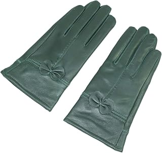 Simple Sytle Women Winter Warm Lambskin Driving Leather Gloves
